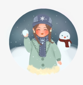 Winter Elements Snowball Fight Illustration Png And - Cartoon, Transparent Png, Free Download