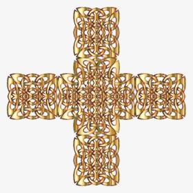 Golden Celtic Knot Cross 3 Variation 2 Without Background - Golden Celtic Knot Png, Transparent Png, Free Download