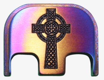 Celtic Cross Titanium Flame Anodized Finish Back Plate - Cross, HD Png Download, Free Download