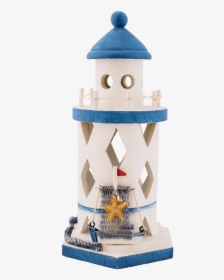 Lighthouse White And Blue Toy - Lighthouse Figurine Png, Transparent Png, Free Download