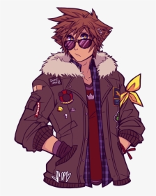 “#sora And Big Poofy Jackets Two Of My Favorite Things - Cartoon, HD Png Download, Free Download