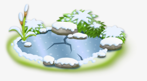 Clipart Lake Farm Pond - Frozen Pond Clipart, HD Png Download, Free Download