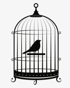 Birdcage Parrot Clip Art - Bird In Cage Clipart, HD Png Download, Free Download