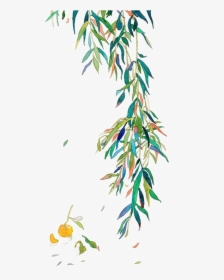 Green And Multicolored Leaf Illustration Watercolor - Watercolor Twig Png, Transparent Png, Free Download