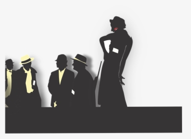 Silhouettes Gangster Noir - Transparent Silhouette Gangster, HD Png Download, Free Download