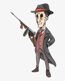 Cartoon Gun Clipart - Transparent Gangster, HD Png Download, Free Download