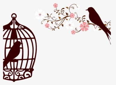 Love Birds In Cage Clipart - Bird Cage Coloring Page, HD Png Download, Free Download
