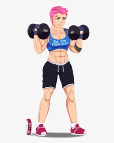Biceps Curl - Zarya Workout Fanart, HD Png Download, Free Download