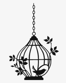 Birdcage Clip Art Vector Graphics - Silhouette Bird In Cage Png, Transparent Png, Free Download