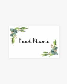 Transparent Watercolor Greenery Png - Boho Chic Greenery Food Card, Png Download, Free Download