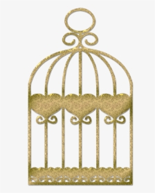 Bird Cage, Outline, Gold Embossed, Decorative - Gambar Sangkar Burung Animasi, HD Png Download, Free Download