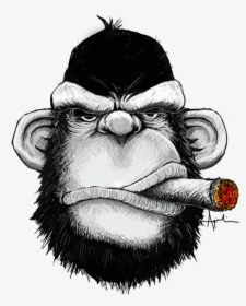 Collection Of Drawing - Monkey Cigar, HD Png Download, Free Download