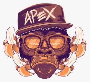 Drawn Gas Mask Gangster - Monkey With Gas Mask, HD Png Download, Free Download