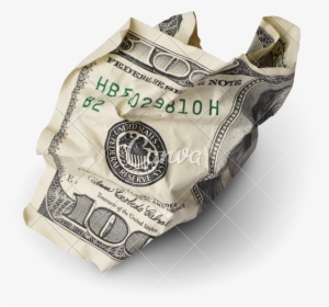 Transparent Money Stack Clipart - Crumpled 100 Dollar Bill, HD Png Download, Free Download