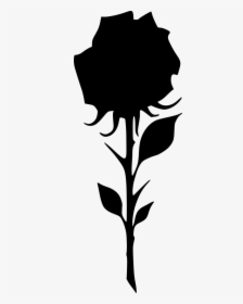 Transparent Rose Clipart Black And White - Rose Silhouette Transparent Clipart, HD Png Download, Free Download