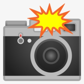 Camera With Flash Icon - Camera With Flash Emoji, HD Png Download, Free Download