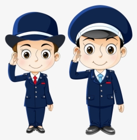 Public Security Police Officer Cartoon Free Download - Policeman And Policewoman Clipart, HD Png Download, Free Download