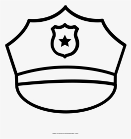 Police Hat Coloring Page - Cool Vector, HD Png Download, Free Download