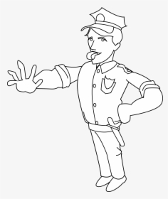 Police Clipart Police Officer - Black And White Police Png Clipart, Transparent Png, Free Download