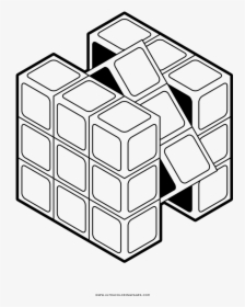 Rubix Cube Coloring Pages Rubik39s Cube Printable Coloring - Cubo De Rubik Dibujo Para Colorear, HD Png Download, Free Download