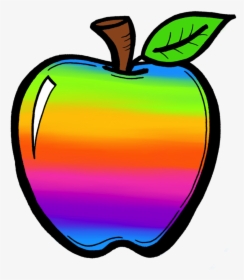 Cliparts For Free - Rainbow Apple Clipart, HD Png Download, Free Download