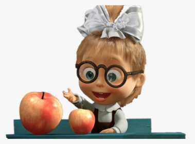Baby Masha And Two Apples Png - Маша И Медведь С 1 Сентября, Transparent Png, Free Download