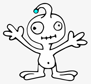 Alien Drawing Outline For Free Download - Alien Clipart Black And White, HD Png Download, Free Download