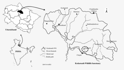 Location Map Of Kedarnath Temple, HD Png Download, Free Download