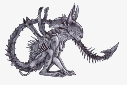 Cat Xenomorph By Zombiemutt13 - Alien Vs Predator Drawing, HD Png Download, Free Download