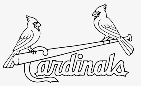 Louis Cardinals Logo Stencil - Stl Cardinals Logo Black And White, HD Png Download, Free Download