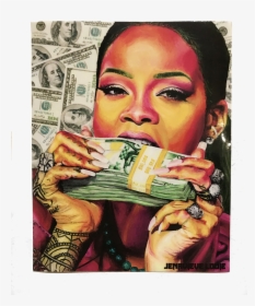Image Of Rihanna Sticker - Rihanna With Money Transparent, HD Png Download, Free Download