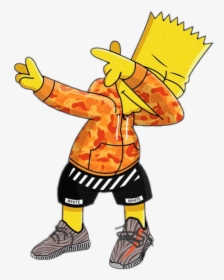 Bart Simpson Art Sticker - Supreme, HD Png Download - kindpng