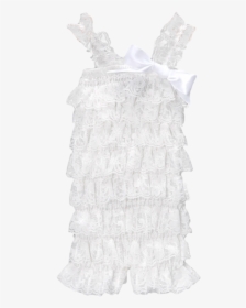 White Lace Ruffle Romper - A-line, HD Png Download, Free Download