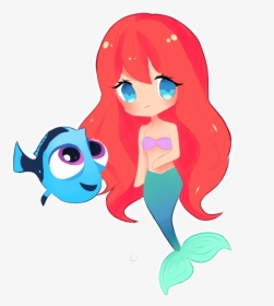 Chibi Dory - Cute Mermaid Anime Drawings, HD Png Download, Free Download