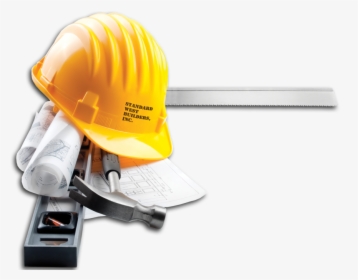 Construction Tools Png The Best Of Tool - Hard Hat With Blueprint, Transparent Png, Free Download