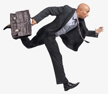 Man With Briefcase Png - Running Businessman With Briefcase, Transparent Png, Free Download