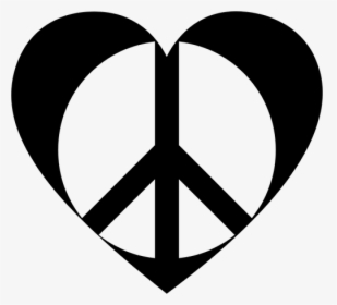 Heart And Peace Symbol Silhouette - ❄ Meaning, HD Png Download, Free Download