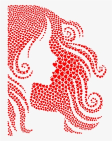Female Hair Profile Silhouette Hearts Red Clip Arts - Daughters Week 2019 Dates, HD Png Download, Free Download