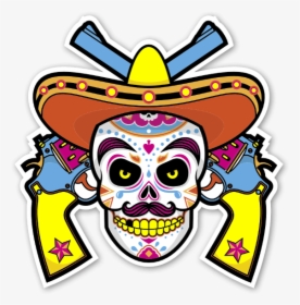 The Mexican Skull Sticker - Stickers Png Mexico, Transparent Png, Free Download