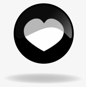 Black Button Button Heart Button Free Picture - หัวใจ สี ดำ ขาว, HD Png Download, Free Download