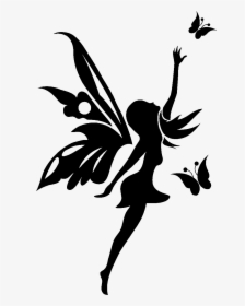 Tinkerbell Silhouette Png - Fairy Png Silhouette Butterfly, Transparent Png, Free Download
