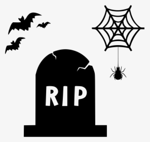 Grave Gravestone Graveyard Ripbats Spider Bug - Halloween Rip Png, Transparent Png, Free Download