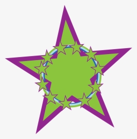 Shooting Star Clipart Rainbow - Green And Purple Star, HD Png Download, Free Download