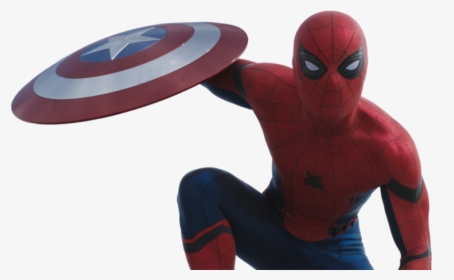 Personthe New Spiderman With Captain America"s Shield - Spiderman Civil War Transparent, HD Png Download, Free Download