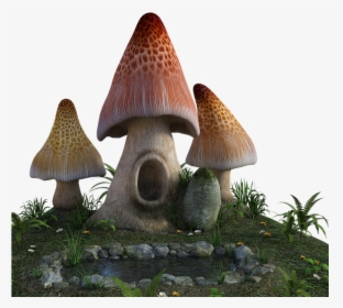 Mushrooms, 3d, Pond, Fantasy, Nature, Plants, Grass - Fantasy Mushrooms Png, Transparent Png, Free Download