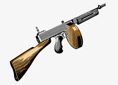 Tommy Gun Illustration - Tommy Gun Clipart Png, Transparent Png, Free Download