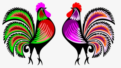Cut-out, Roosters, Colorful Roosters - Ludowa Lista Przebojów Radio Koszalin, HD Png Download, Free Download