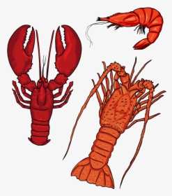 Seafood Lobster Silhouette Cartoon - Seafood Silhouettes, HD Png Download, Free Download