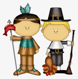 #thanksgiving #indian #pilgrim #boys #freetoedit - Cartoon Pilgrim, HD Png Download, Free Download