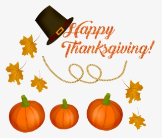 Happy Thanksgiving, Pumpkin, Hat, Pilgrim, Halloween - Pumpkin, HD Png Download, Free Download